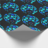 Afro Diva Blauw Cadeaupapier (Hoek)