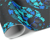 Afro Diva Blauw Cadeaupapier (Rol Hoek)