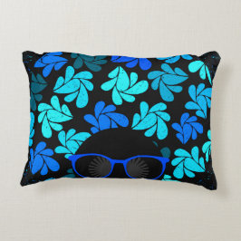Afro Diva Blauw  Decoratief Kussen
