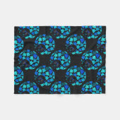 Afro Diva Blauw  Fleece Deken (Voorkant (Horizontaal))
