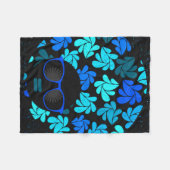 Afro Diva Blauw  Fleece Deken (Voorkant (Horizontaal))