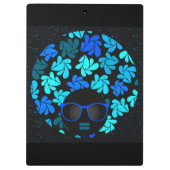 Afro Diva Blauw  Klembord (Achterkant)