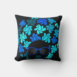 Afro Diva Blauw  Kussen