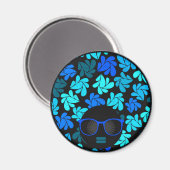 Afro Diva Blauw Magneet (Voorkant / Achterkant)