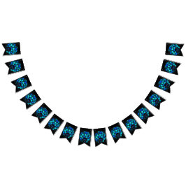 Afro Diva Blauw  Vlaggetjes