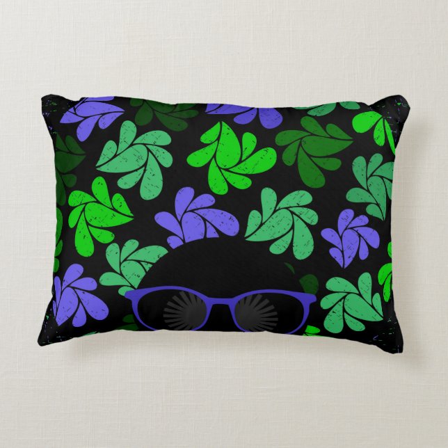 Afro Diva Green & Blue Accent Kussen (Achterkant)