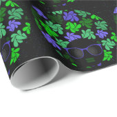 Afro Diva Green & Blue Cadeaupapier (Rol Hoek)