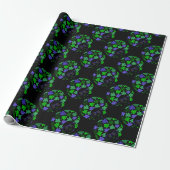 Afro Diva Green & Blue Cadeaupapier (Uitgerold)