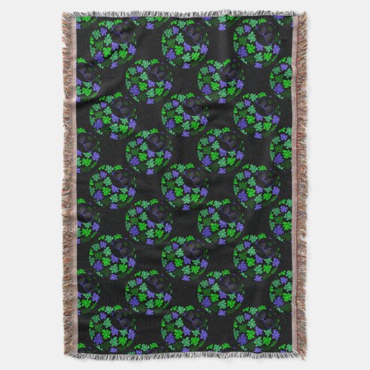 Afro Diva Green & Blue Deken (Voorkant Verticaal)