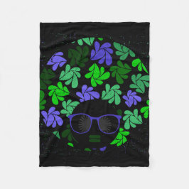 Afro Diva Green & Blue Fleece Deken