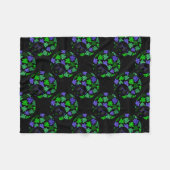 Afro Diva Green & Blue Fleece Deken (Voorkant (Horizontaal))