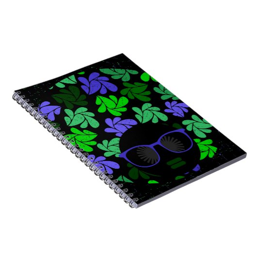 Afro Diva Green & Blue Notitieboek (Rechterzijde)