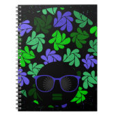 Afro Diva Green & Blue Notitieboek (Voorkant)