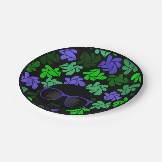 Afro Diva Green & Blue Papieren Bordje (Gekanteld)