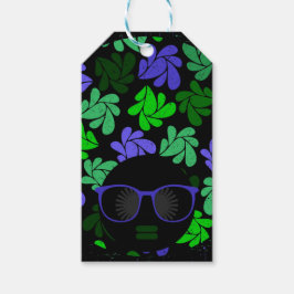 Afro Diva Groen & Blauw Cadeaulabel