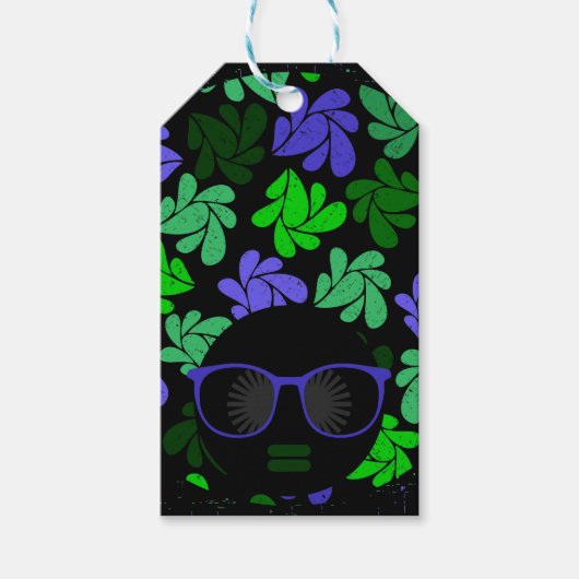 Afro Diva Groen & Blauw Cadeaulabel (Voorkant)