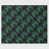 Afro Diva Groen & Blauw Cadeaupapier (Vlak)