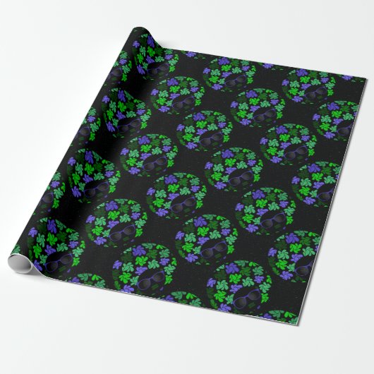 Afro Diva Groen & Blauw Cadeaupapier (Uitgerold)