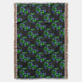 Afro Diva Groen & Blauw Deken (Voorkant Verticaal)