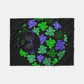 Afro Diva Groen & Blauw Fleece Deken (Voorkant (Horizontaal))