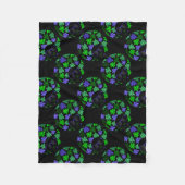 Afro Diva Groen & Blauw Fleece Deken (Voorkant)