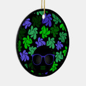 Afro Diva Groen & Blauw Keramisch Ornament (Rechts)