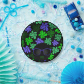 Afro Diva Groen & Blauw Papieren Bordje (Feest)