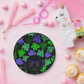 Afro Diva Groen & Blauw Papieren Bordje (Feest)