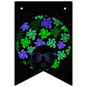 Afro Diva Groen & Blauw Party Decoraties Vlaggetjes (Derde vlag)