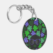Afro Diva Groen & Blauw Sleutelhanger (Voorkant Links)