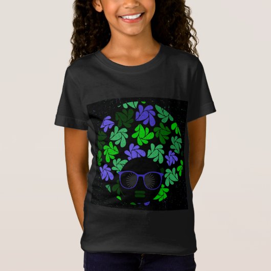 Afro Diva Groen & Blauw T-shirt (Voorkant)