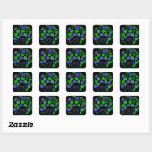 Afro Diva Groen & Blauw Vierkante Sticker (Vel)