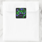 Afro Diva Groen & Blauw Vierkante Sticker (Tas)