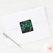 Afro Diva Groen & Blauw Vierkante Sticker (Envelop)