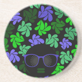 Afro Diva Groen & Blauw Zandsteen Onderzetter