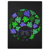 Afro Diva groene en blauwe klembord (Achterkant)