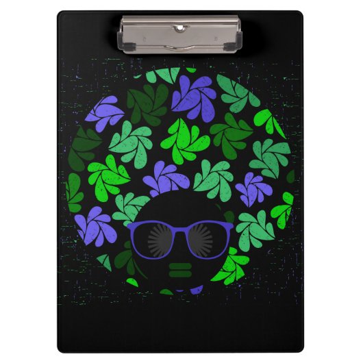 Afro Diva groene en blauwe klembord (Voorkant)