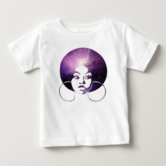 Afro Diva Paars Galaxy Girls Long Slaple T (Voorkant)
