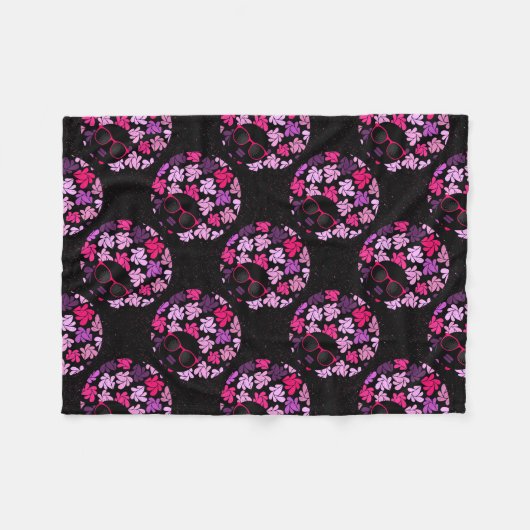 Afro Diva Pink Fleece Deken (Voorkant (Horizontaal))