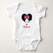 Afro Diva Pink Lips Bow Stropdas Black Girl Magic  Romper (Voorkant)