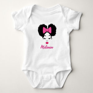 Afro Diva Pink Lips Bow Stropdas Black Girl Magic Romper