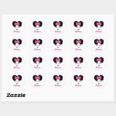 Afro Diva Pink Lips Bow Stropdas Black Girl Magic  Ronde Sticker (Vel)