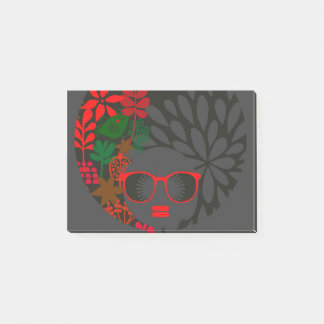 Afro Diva Red Green Slate Black Post-it® Notes