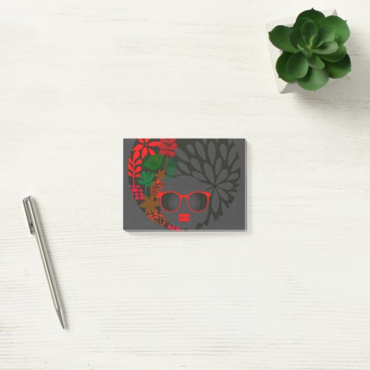Afro Diva Red Green Slate Black Post-it® Notes (Kantoor)