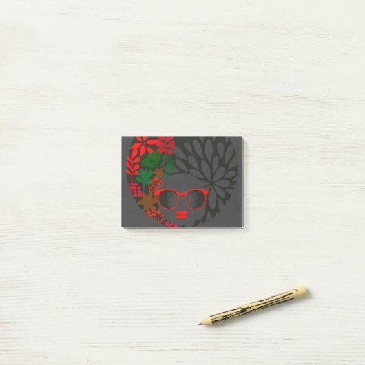 Afro Diva Red Green Slate Black Post-it® Notes (Op bureau)