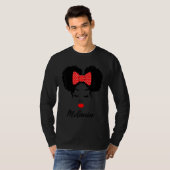 Afro Diva Red Lips Bow Stropdas Black Girl Magic P T-shirt (Voorkant volledig)