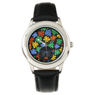 Afro Diva regenboog Horloge