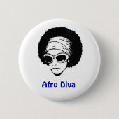 Afro Diva Ronde Button 5,7 Cm (Voorkant)