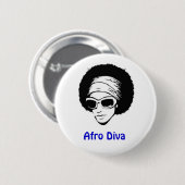 Afro Diva Ronde Button 5,7 Cm (Voorkant /achterkant)