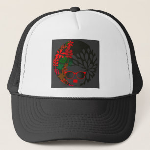 Afro Diva Rood Groen Leisteen Zwart Trucker Pet